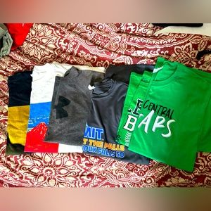 Large lot of boys, summer T-shirts, under armor, etc. size medium large